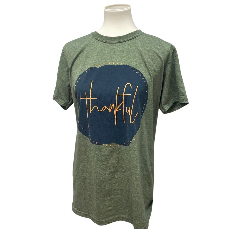Oliver & Otis Womens Medium Thankful Family Thanksgiving Turkey Short Sleeve Tee